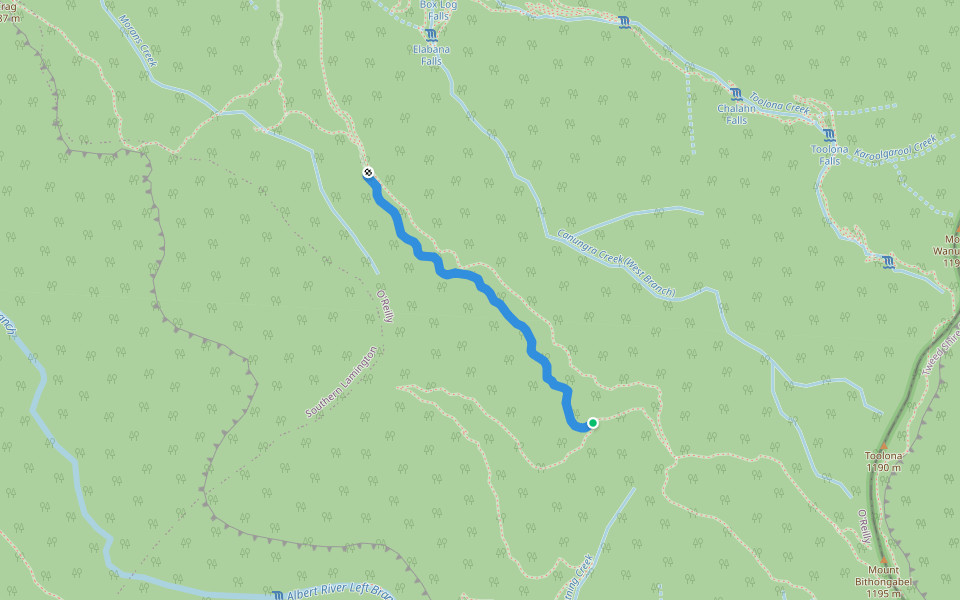 Old Border Track walking route map in O'Reilly