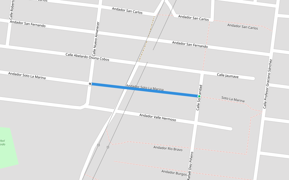 Andador Soto La Marina walking route map in Ciudad Mante