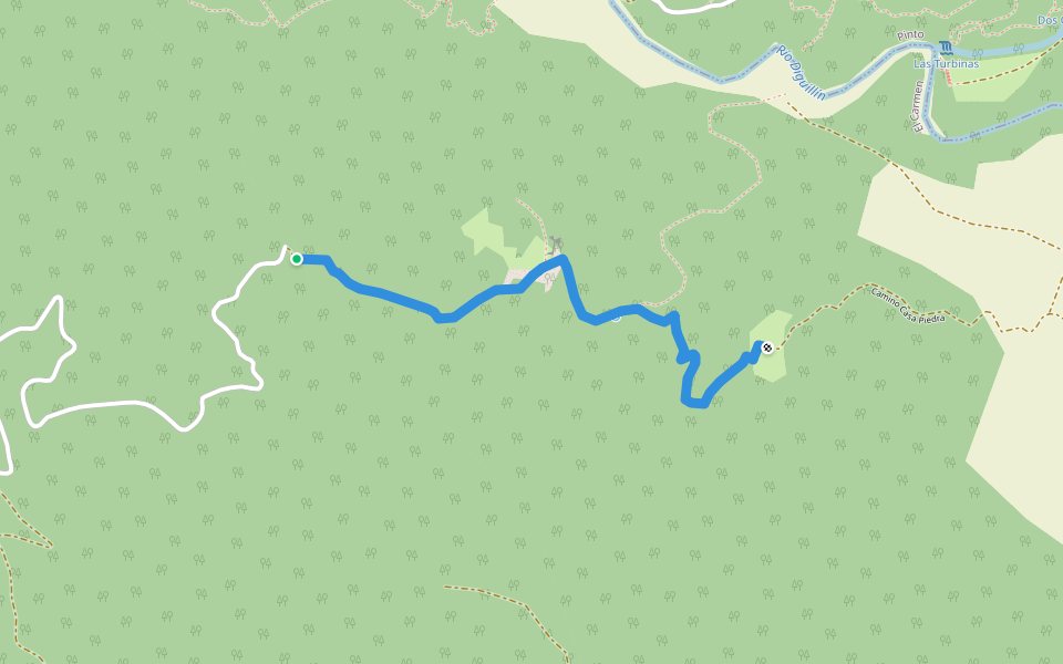 Camino Casa de Piedra walking route map in Recinto