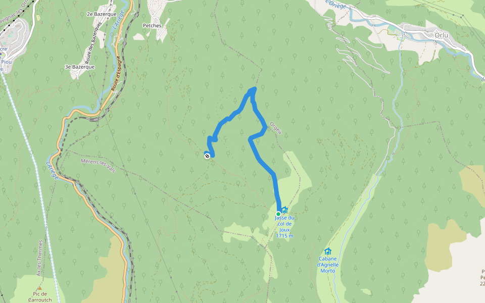 Chemin des Charbonnières Hiking Trail AxlesThermes, Occitanie Pacer