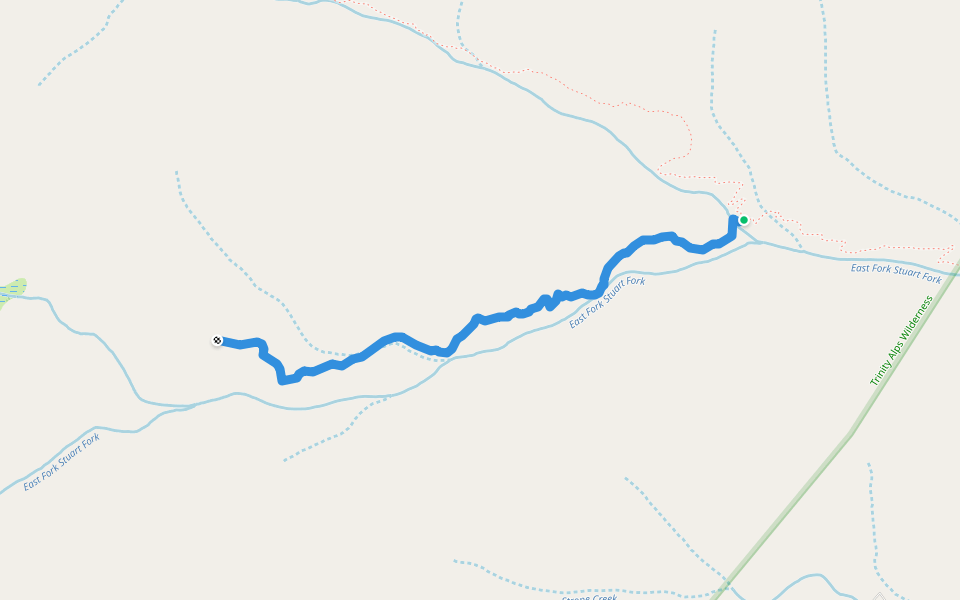 Bowerman Meadows Trail (08W22) walking route map in Trinity Center