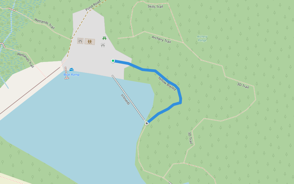 Yellow Blazed walking route map in Midway