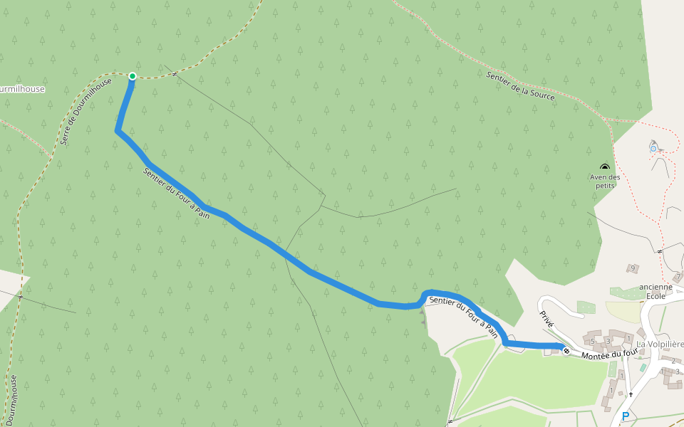 Sentier du Four à Pain walking route map in Saint-Pierre-des-Tripiers