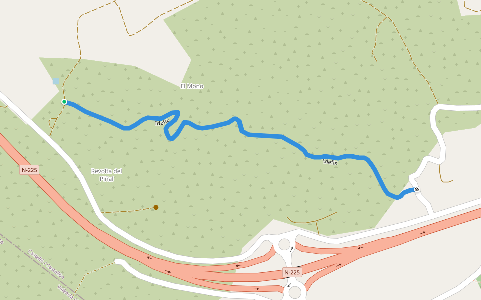 Idefix walking route map in La Vall d'Uixó