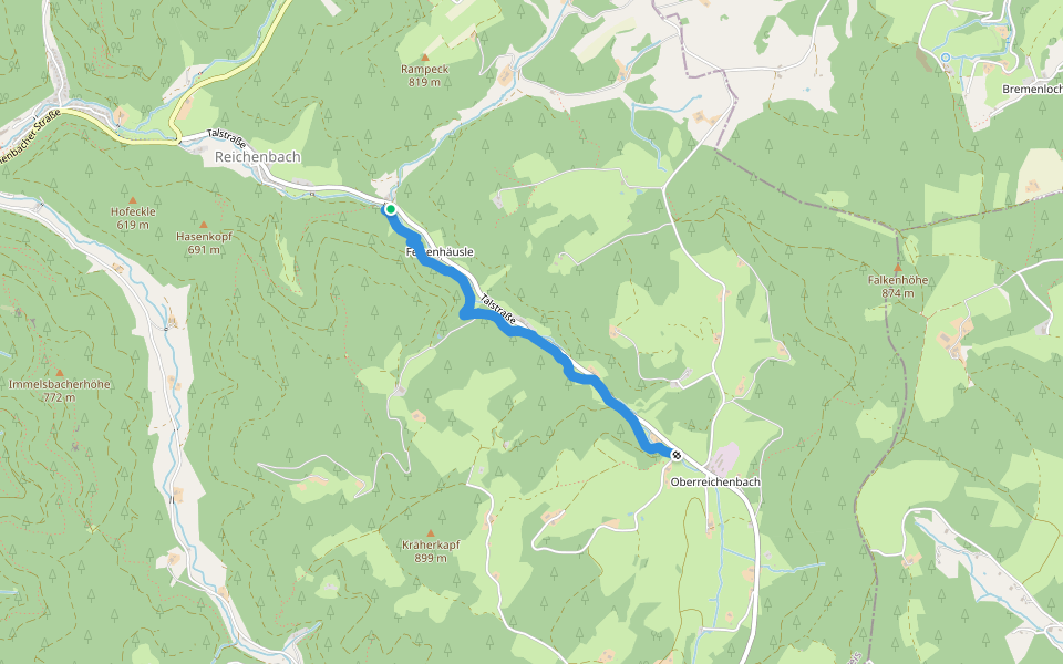 Mühlenweg / Talweg walking route map in Hornberg