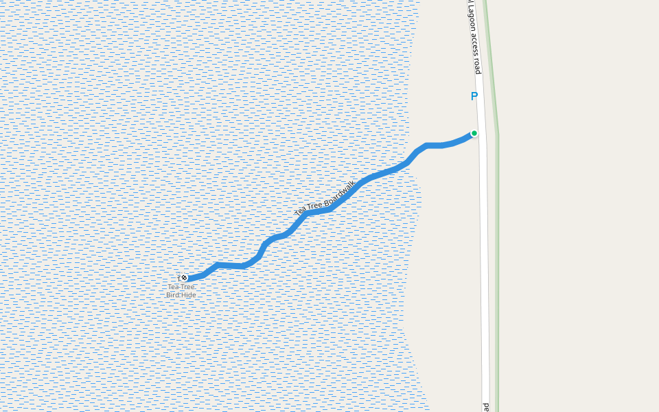 Tea Tree Boardwalk walking route map in Bool Lagoon