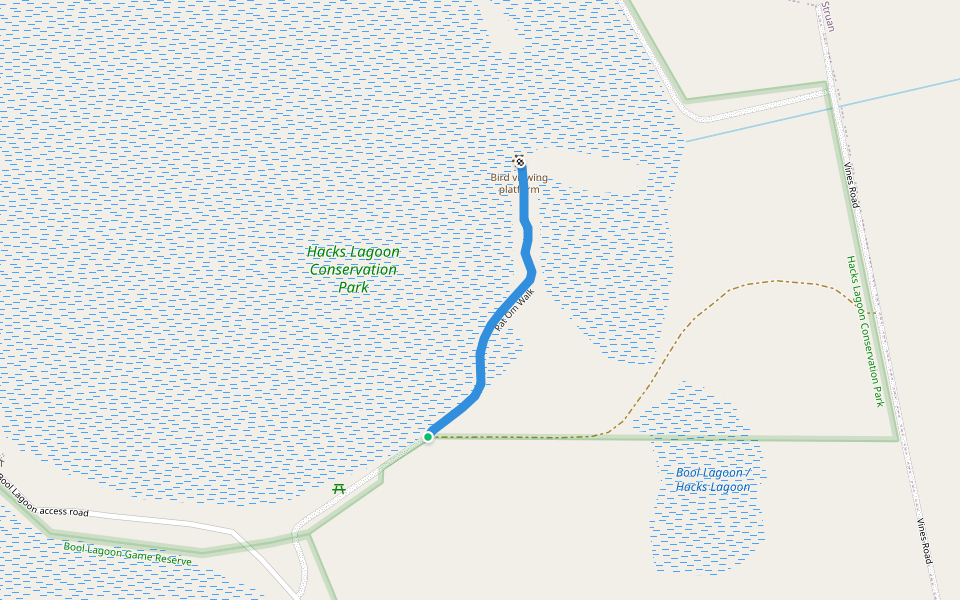 Pat Om Walk walking route map in Bool Lagoon