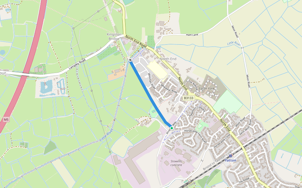 Old Route of Yatton to Clevedon Railway walking route map in Yatton