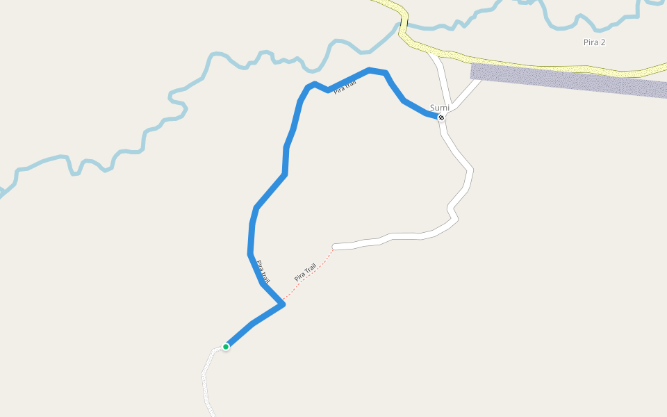 Pira trail walking route map in Imilhama