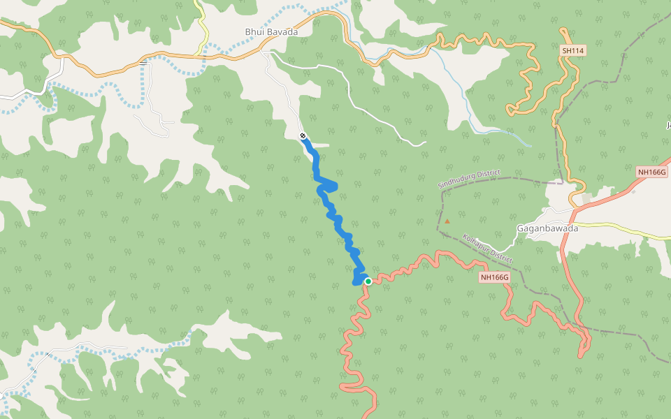 Bhui Bavada - Karul Proposed Road walking route map in Bhattiwadi