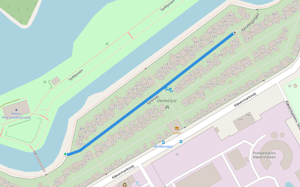 Syrenvej walking route map in København