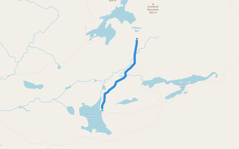 Whitney Lake-Cedar Lakes Trail walking route map in Piseco