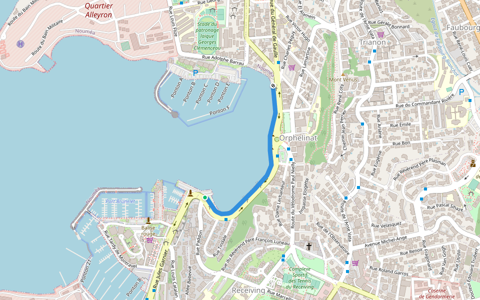 Promenade du Général Simon walking route map in Nouméa
