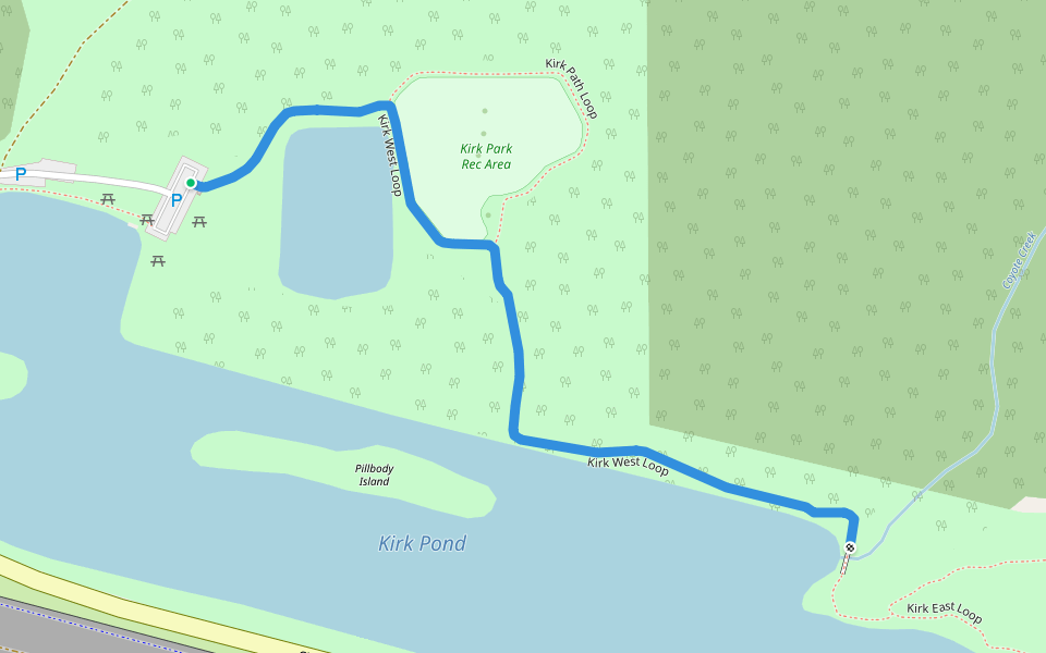 Kirk West Loop walking route map in Junction City