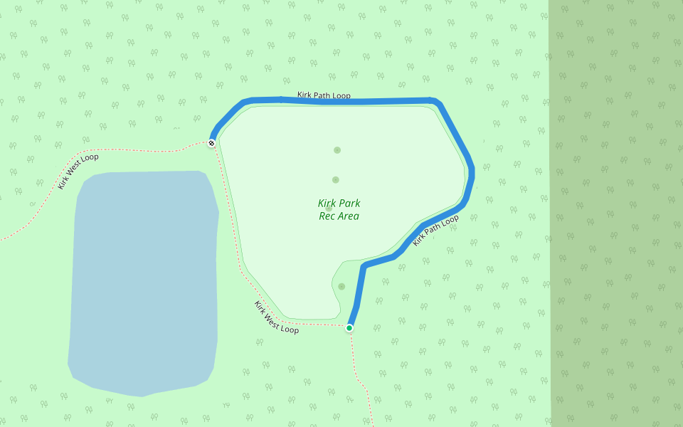 Kirk Path Loop walking route map in Junction City