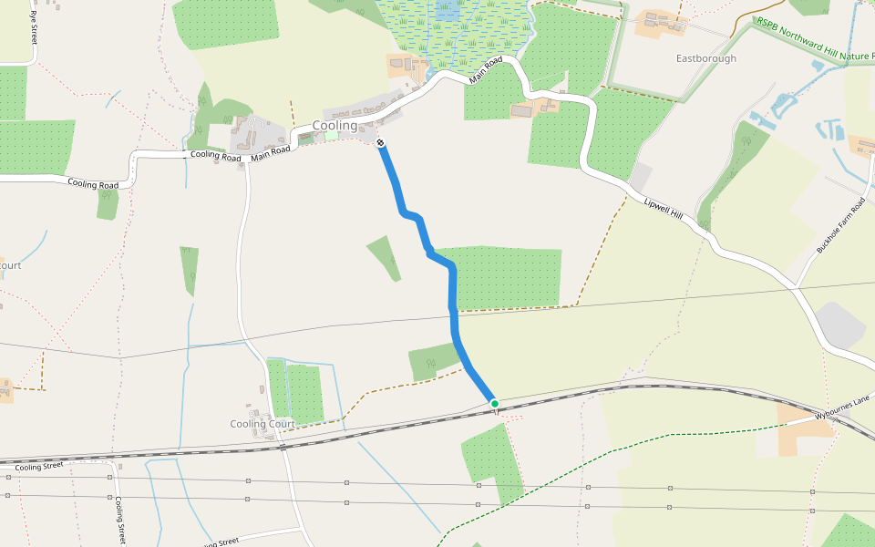 The Landway walking route map in Cooling