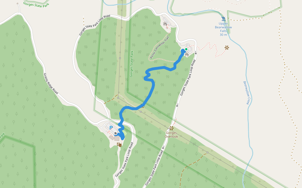 Bearwallow Valley Trail walking route map in Sapphire