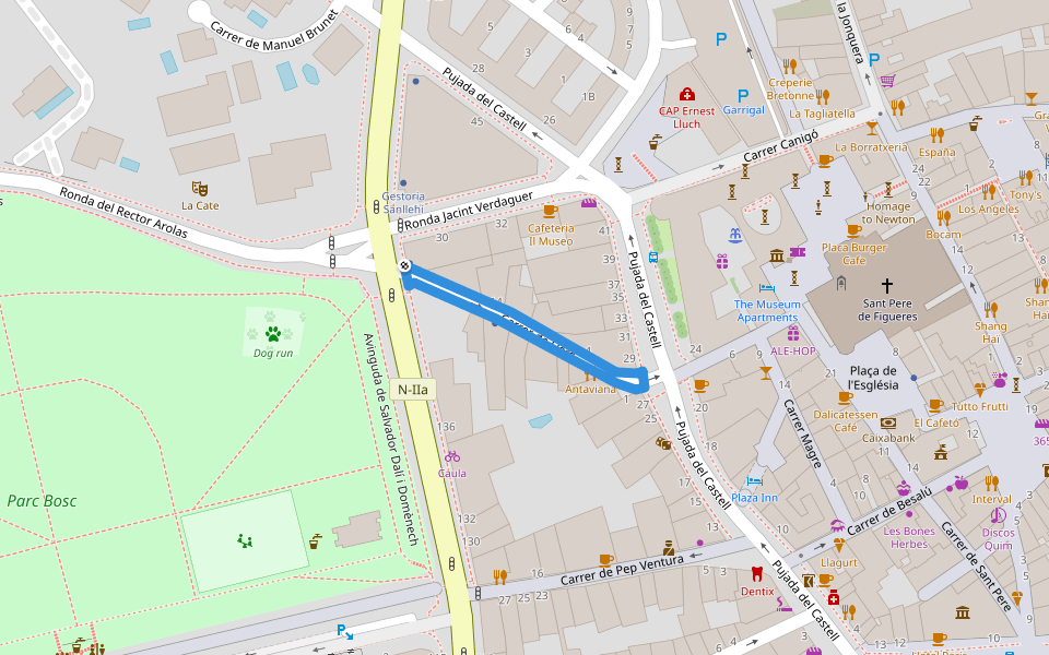 Carrer de Llers walking route map in Figueres