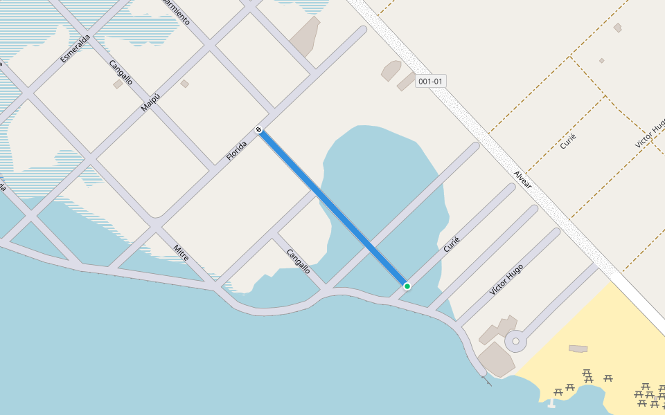 Fulton walking route map in Villa Epecuén