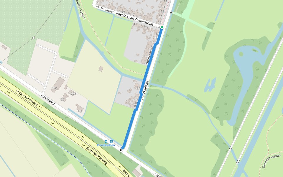 Donckselaan walking route map in Ridderkerk
