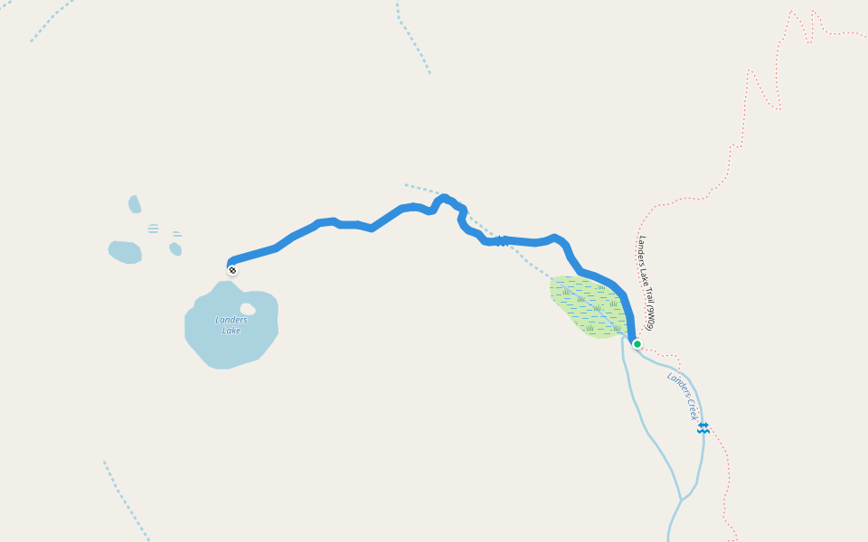 Landers Lake Spur Trail (9W09A) walking route map in Trinity Center