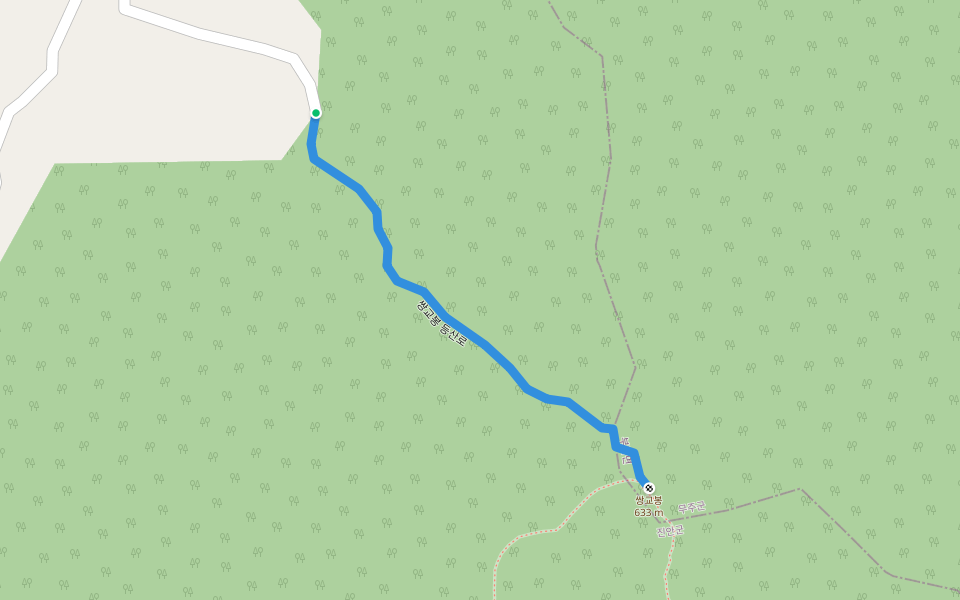 쌍교봉 등산로 walking route map in Jinan