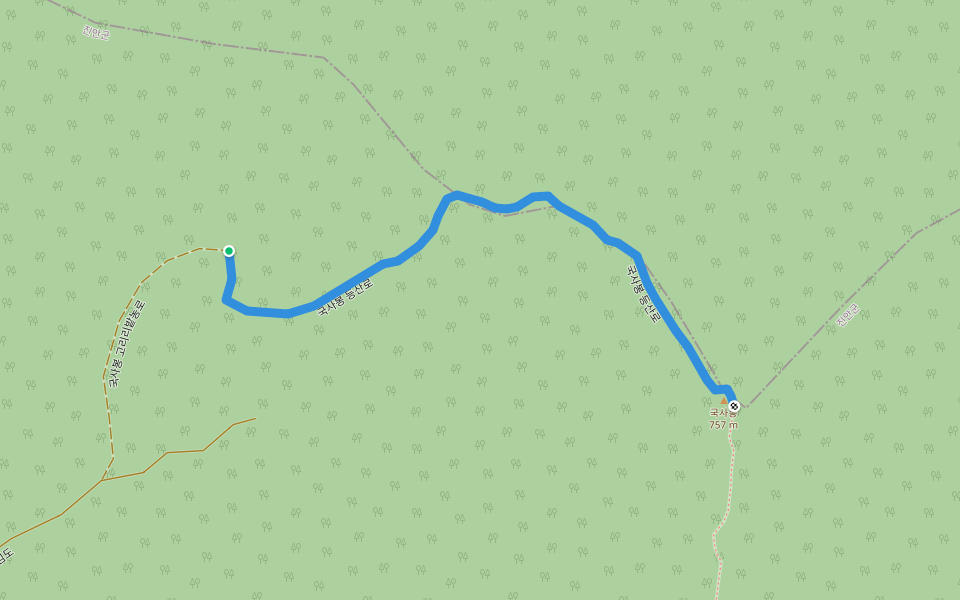 국사봉 등산로 walking route map in Jinan