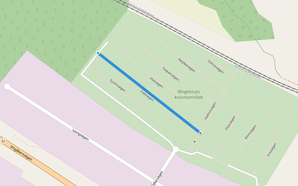 Liljevägen walking route map in Katrineholm