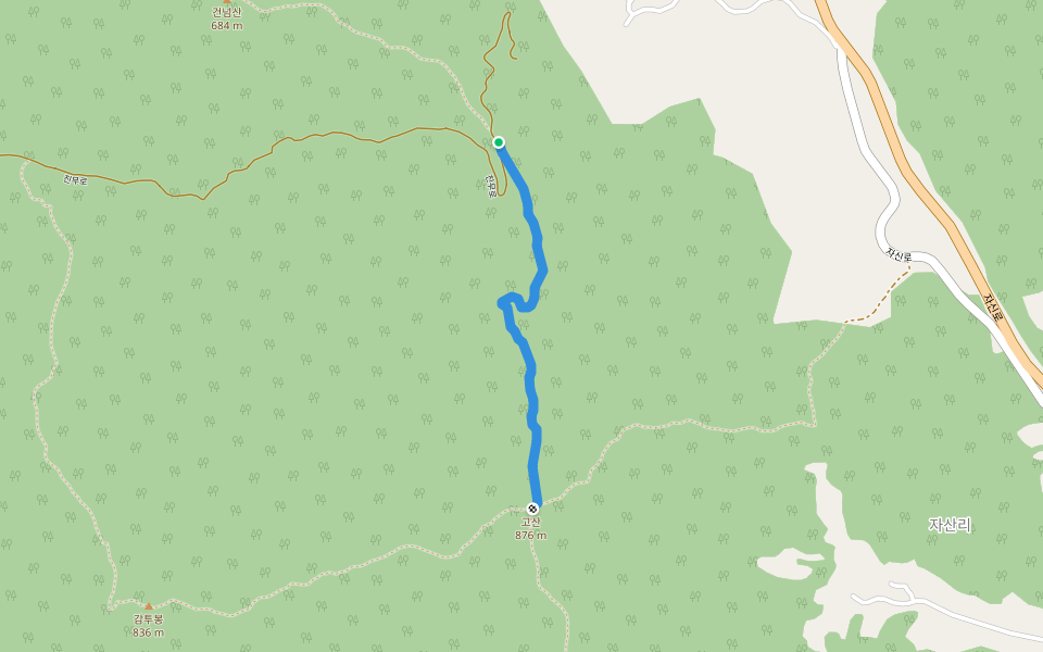 고산 등산로 walking route map in Jinan