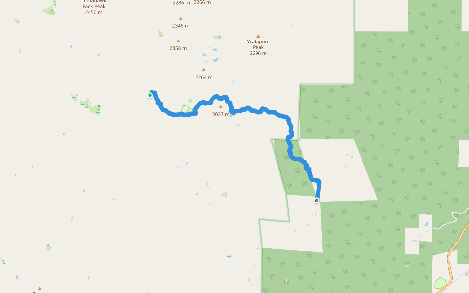 Deer Flat Trail (08W13) walking route map in Trinity Center
