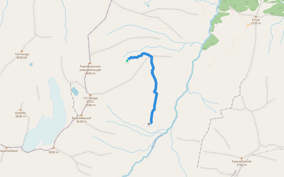 коровья тропа walking route map in Tyrnyauz