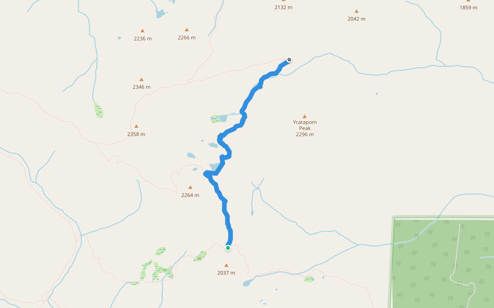 Lilypad Lake Trail (08W21) walking route map in Trinity Center