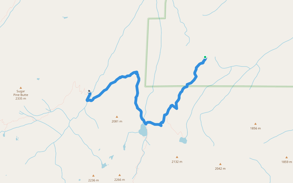 Boulder Lake Trail (08W20) walking route map in Trinity Center
