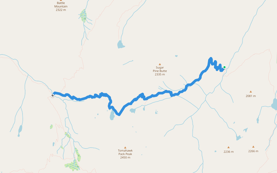Lion Lake Trail (08W12) walking route map in Trinity Center