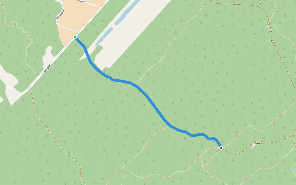 Mjölkvägen walking route map in Jakobstad