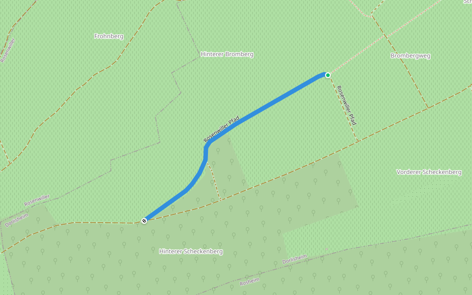 Rosenwiller Pfad walking route map in Dorlisheim