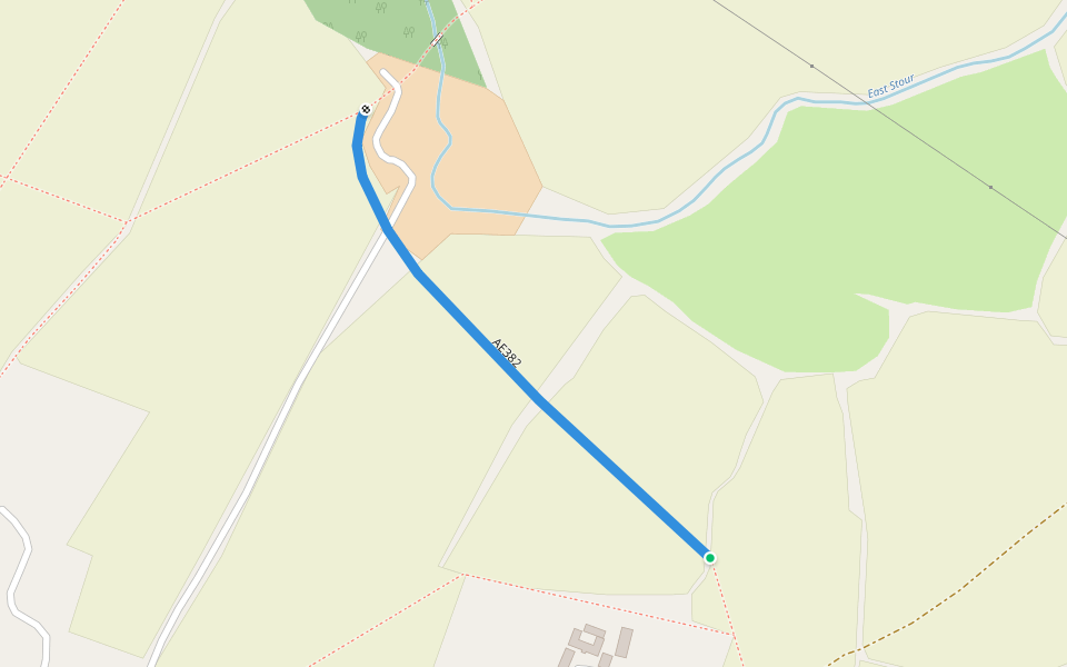 AE382 walking route map in Mersham
