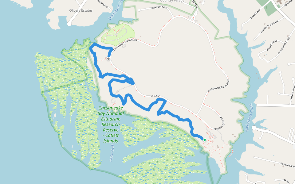 Forestry Trail walking route map in Gloucester Point