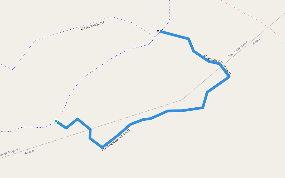 El cel dels barranquets walking route map in Ivars de Noguera