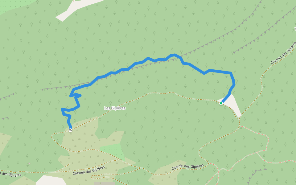 Sentier des Crêtes du Groseau walking route map in Malaucène