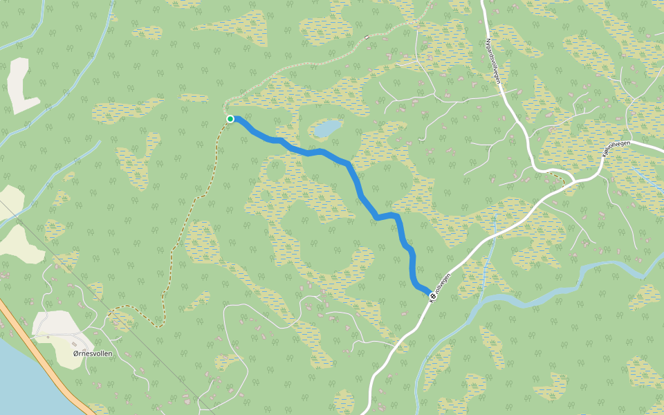 Hulderstien walking route map in Stugudalen