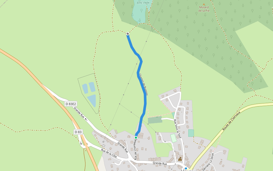 Chemin d'Exploitaiton dit de Bugnon walking route map in Meussia