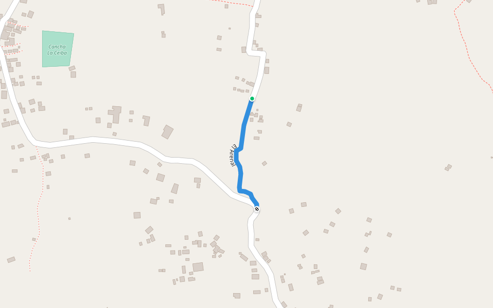 El Arenal walking route map in El Carmen