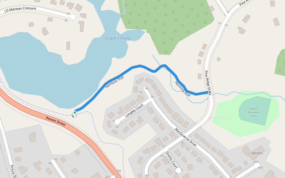 Hemlock Trail walking route map in Cleveland