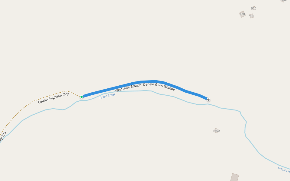 Westcliffe Branch  Denevr & Rio Grande walking route map in Westcliffe