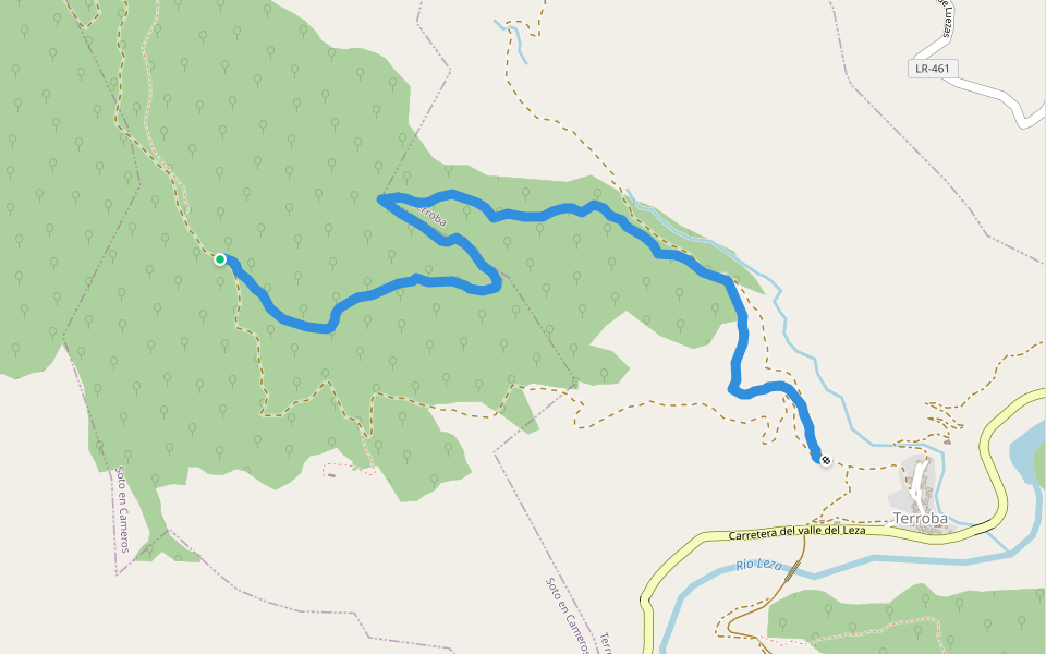 Ruta2 Luezas-Terroba walking route map in Soto en Cameros
