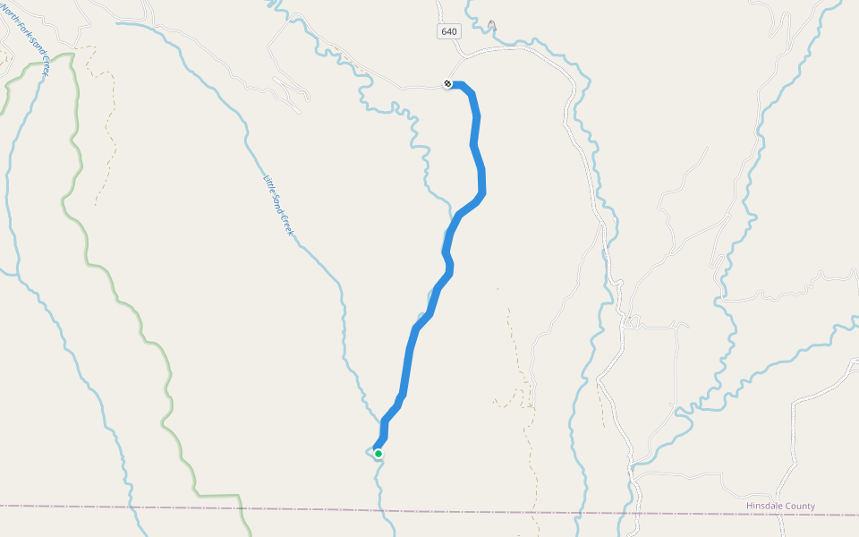 Lower Weminuche walking route map in Chimney Rock