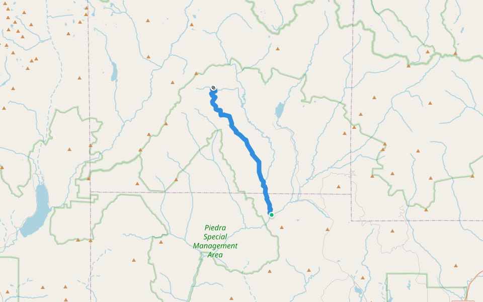 Little Sand Trail walking route map in Chimney Rock