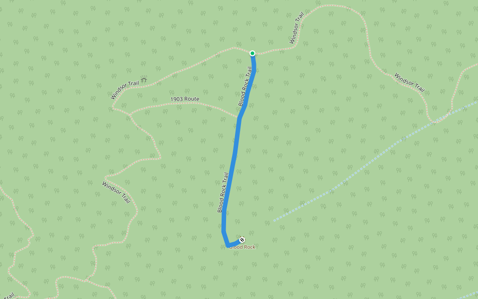 Blood Rock Trail walking route map in Windsor