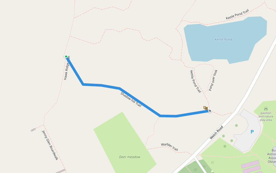 Shadow hill Trail walking route map in North Java